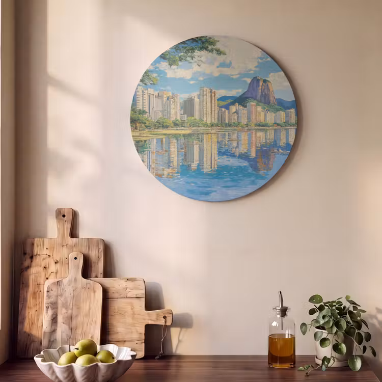 Akoestisch schilderij rond - Berg - Skyline - Strand - Water — 4