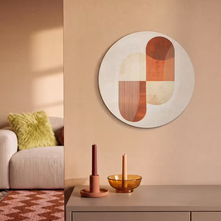 Akoestisch schilderij rond - Bogen - Beige - Vormen — 3