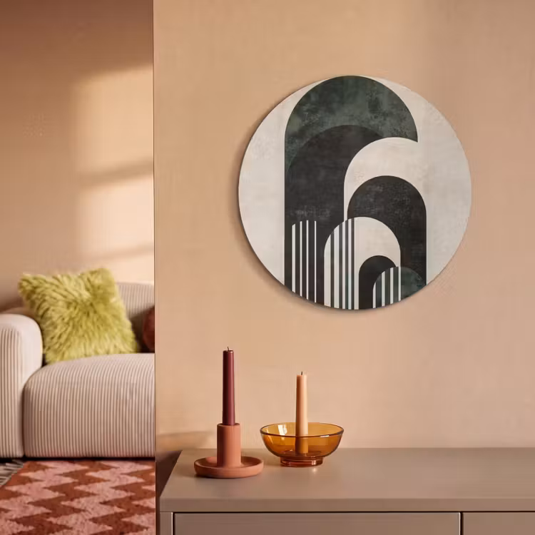 Akoestisch schilderij rond - Bogen - Donkergroen - Lijnen — 3