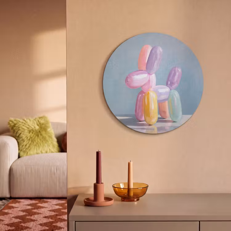 Akoestisch schilderij rond - Dier - Ballon - Pasteltinten - Glanzend — 3