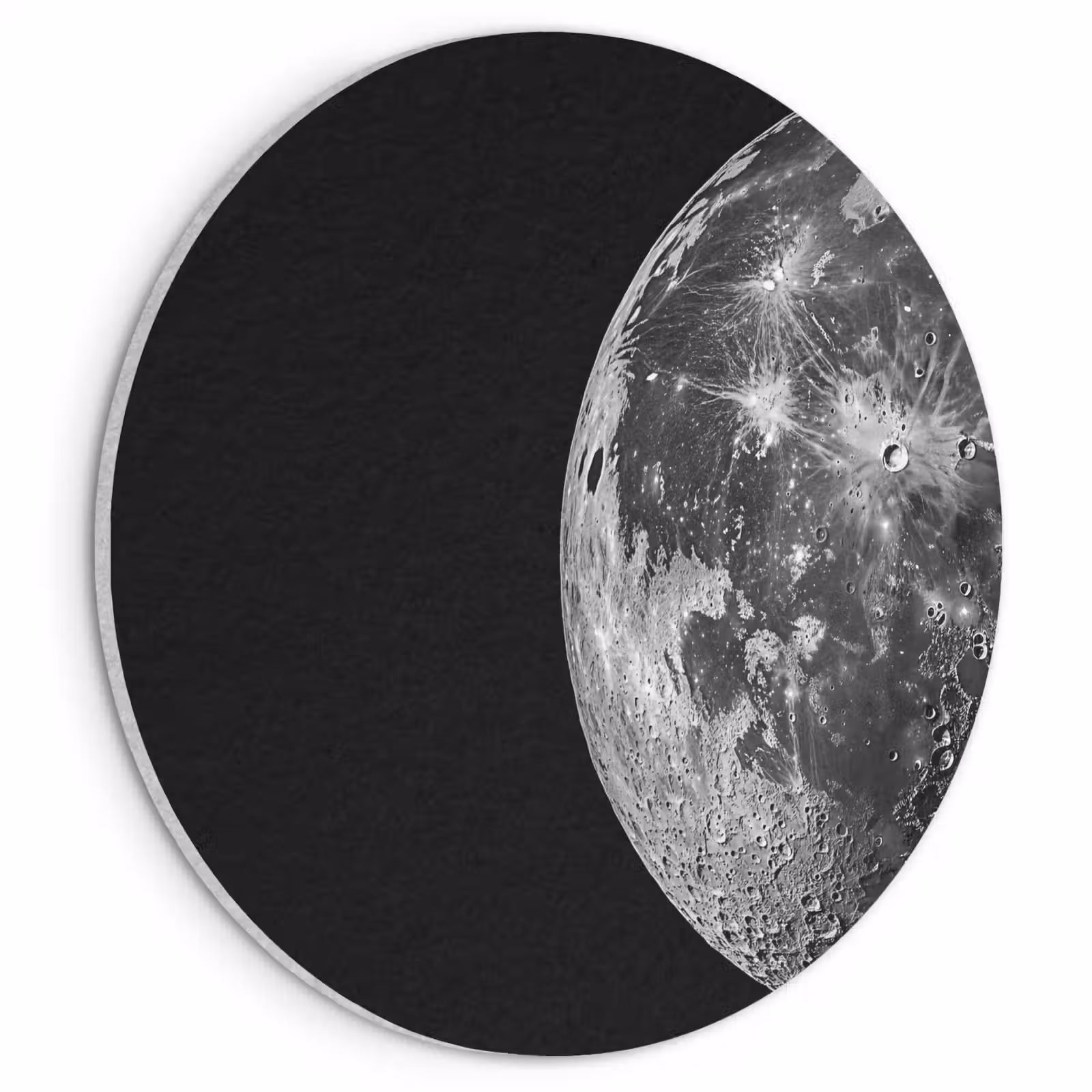 Akoestisch schilderij rond - Close-up - Maan - Wit - Textuur — 1
