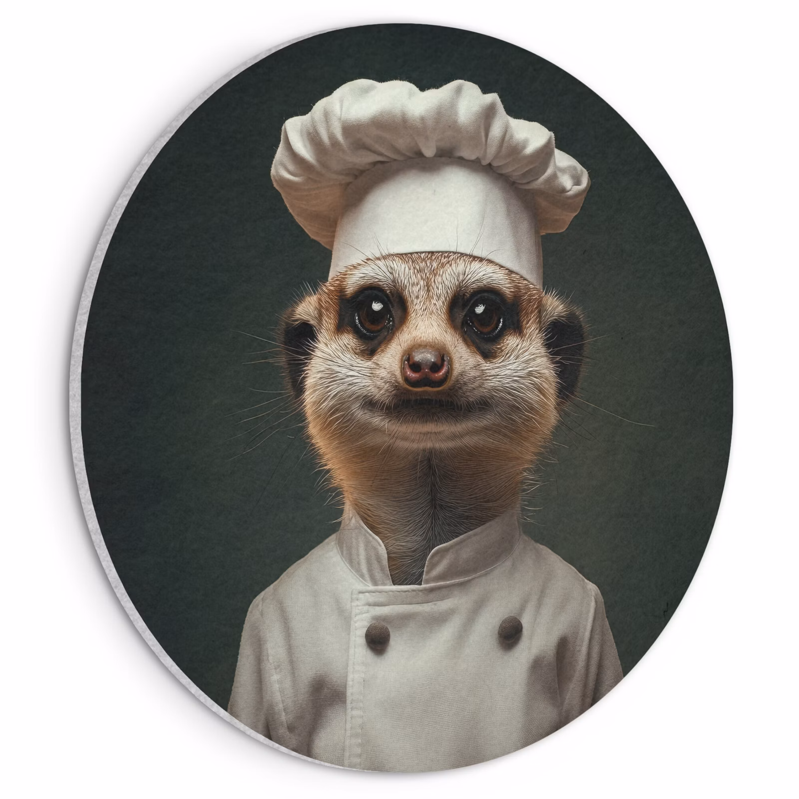 Akoestisch schilderij rond - Dier - Kok - Stokstaartje — 1