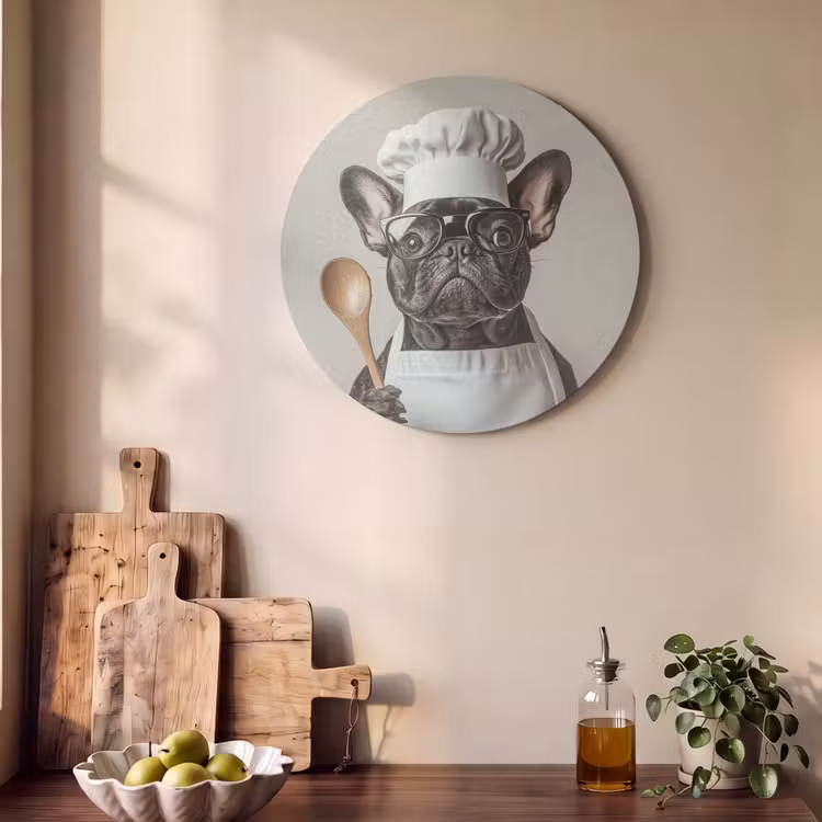 Akoestisch schilderij rond - Bril - Hond - Kok — 4