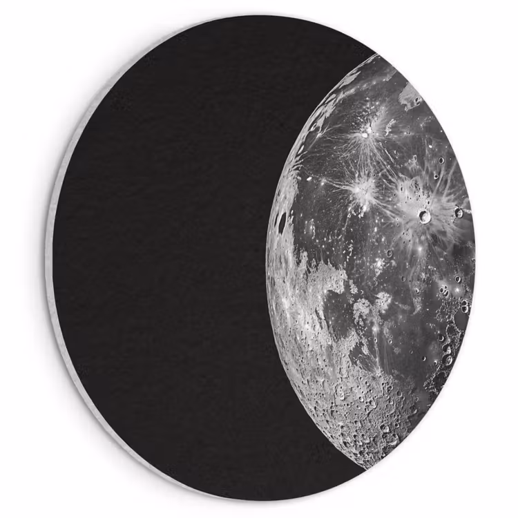 Akoestisch schilderij rond - Close-up - Maan - Wit - Textuur — 1