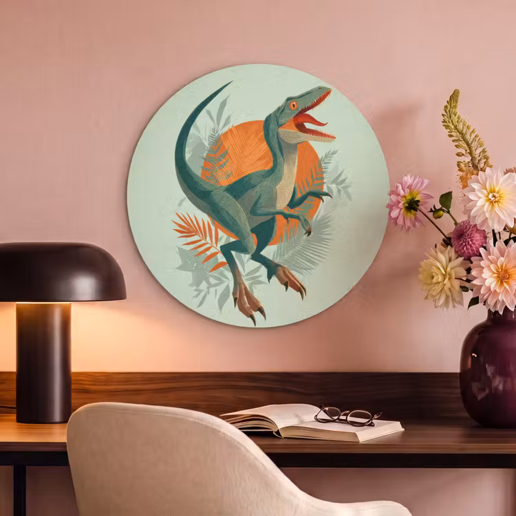 Akoestisch schilderij rond - Dino - Bladeren - Grafisch - Groen — 2