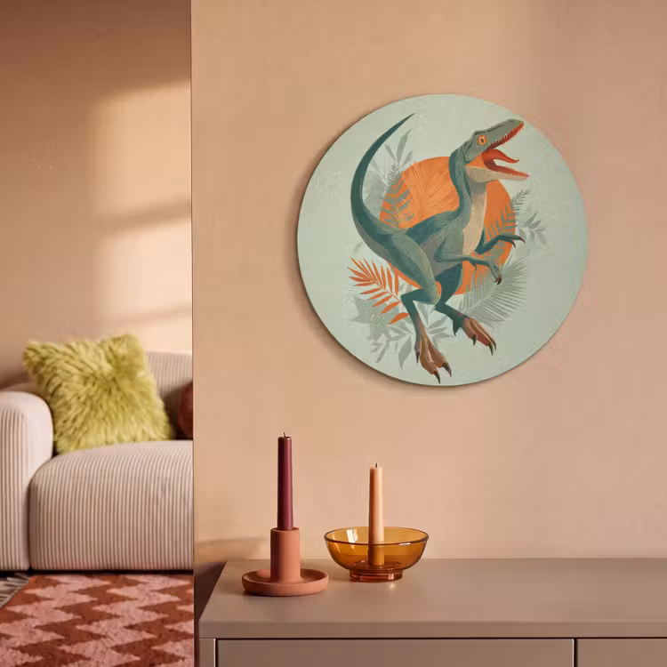 Akoestisch schilderij rond - Dino - Bladeren - Grafisch - Groen — 3