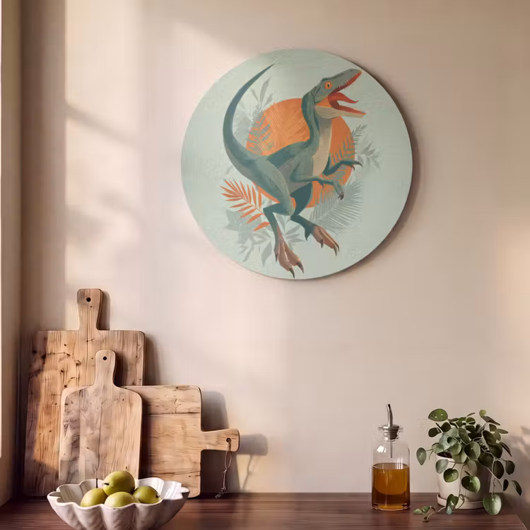 Akoestisch schilderij rond - Dino - Bladeren - Grafisch - Groen — 4