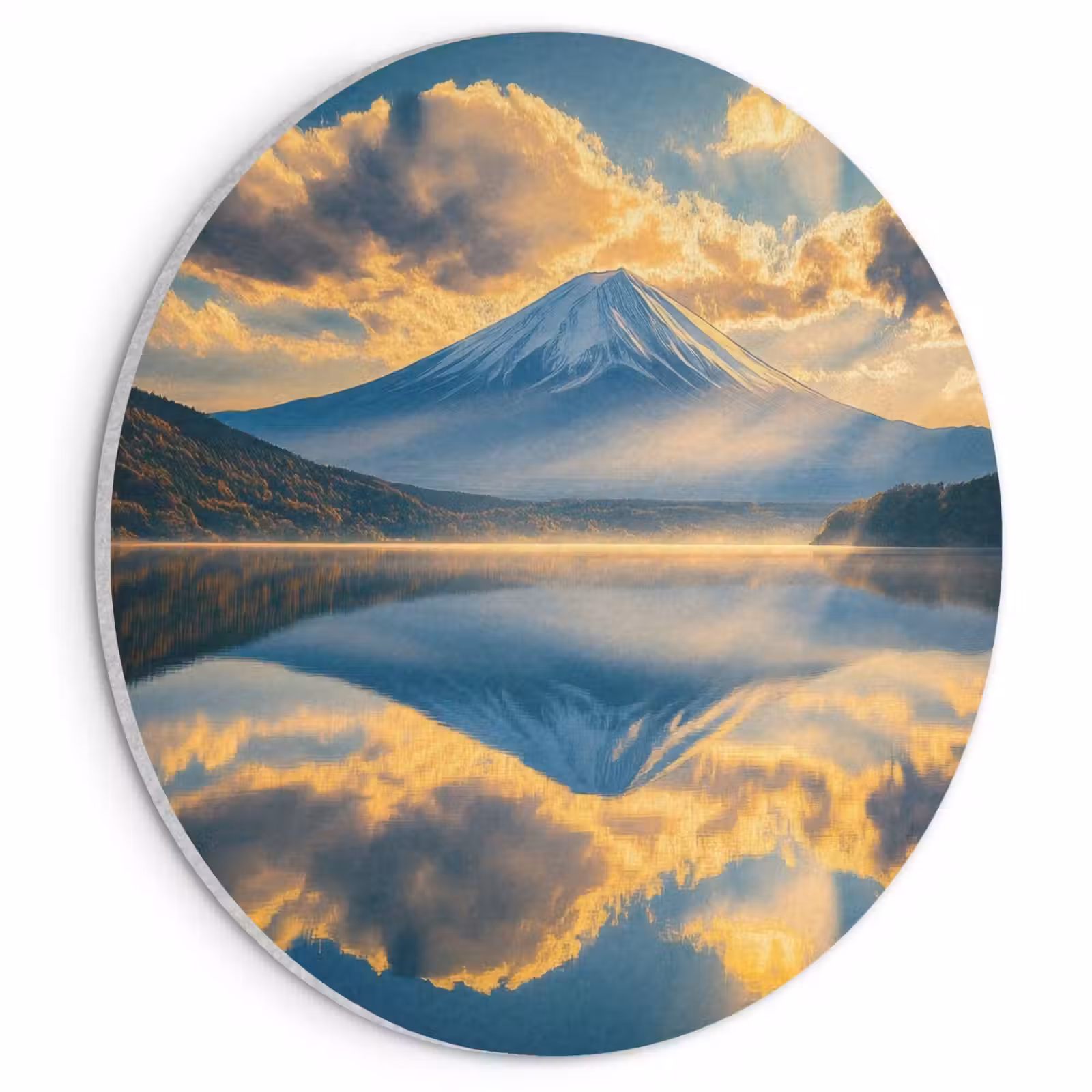 Akoestisch schilderij rond - Berg - Rivier - Zonsondergang — 1
