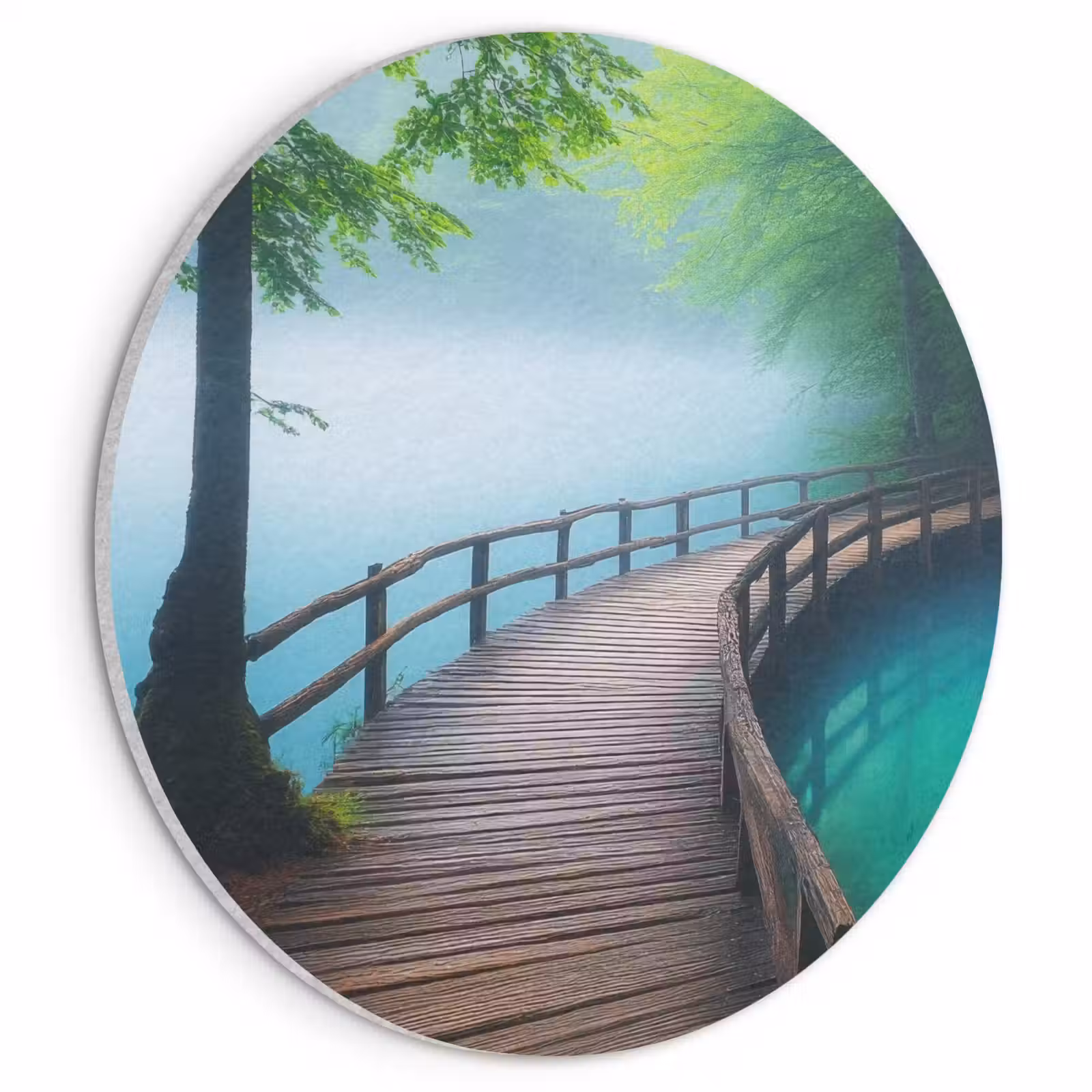 Akoestisch schilderij rond - Brug - Water - Rivier - Bos — 1