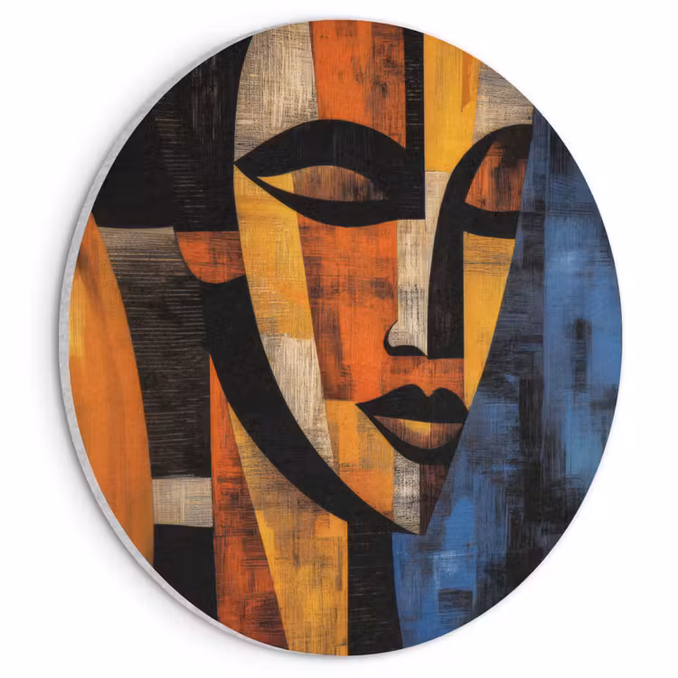 Akoestisch schilderij rond - Abstract - Portret - Kleurvakken — 1