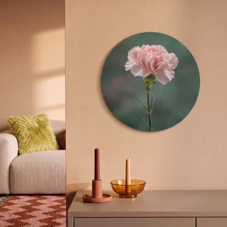 Akoestisch schilderij rond - Anjer - Roze - Bloemblaadjes — 3