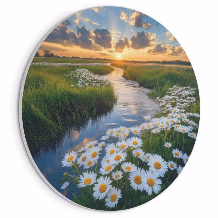 Akoestisch schilderij rond - Beekje - Landschap - Margriet — 1