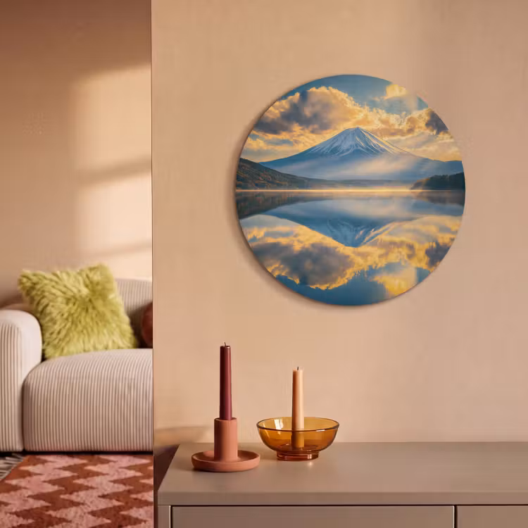 Akoestisch schilderij rond - Berg - Rivier - Zonsondergang — 3