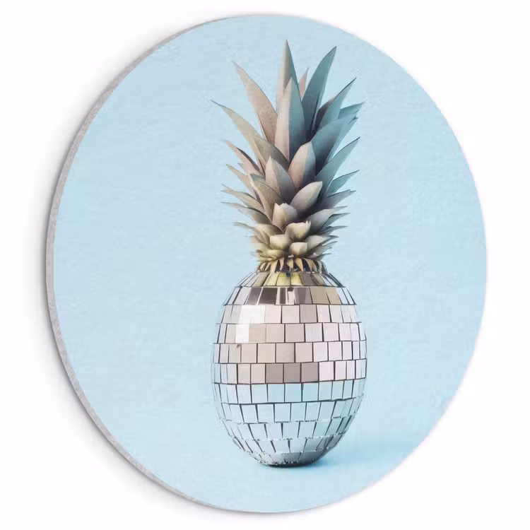 Akoestisch schilderij rond - Blauw - Ananas - Disco - Discobal — 1