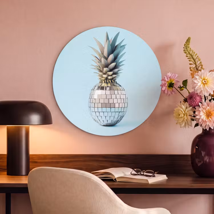 Akoestisch schilderij rond - Blauw - Ananas - Disco - Discobal — 2
