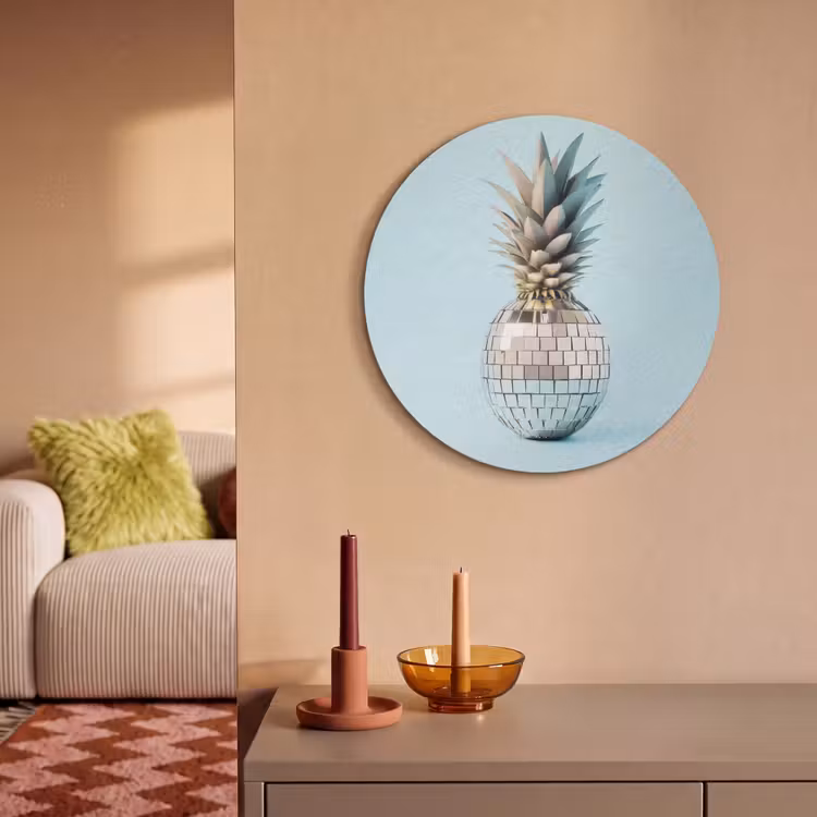 Akoestisch schilderij rond - Blauw - Ananas - Disco - Discobal — 3