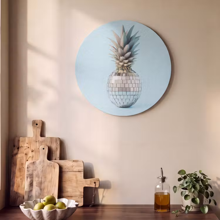 Akoestisch schilderij rond - Blauw - Ananas - Disco - Discobal — 4