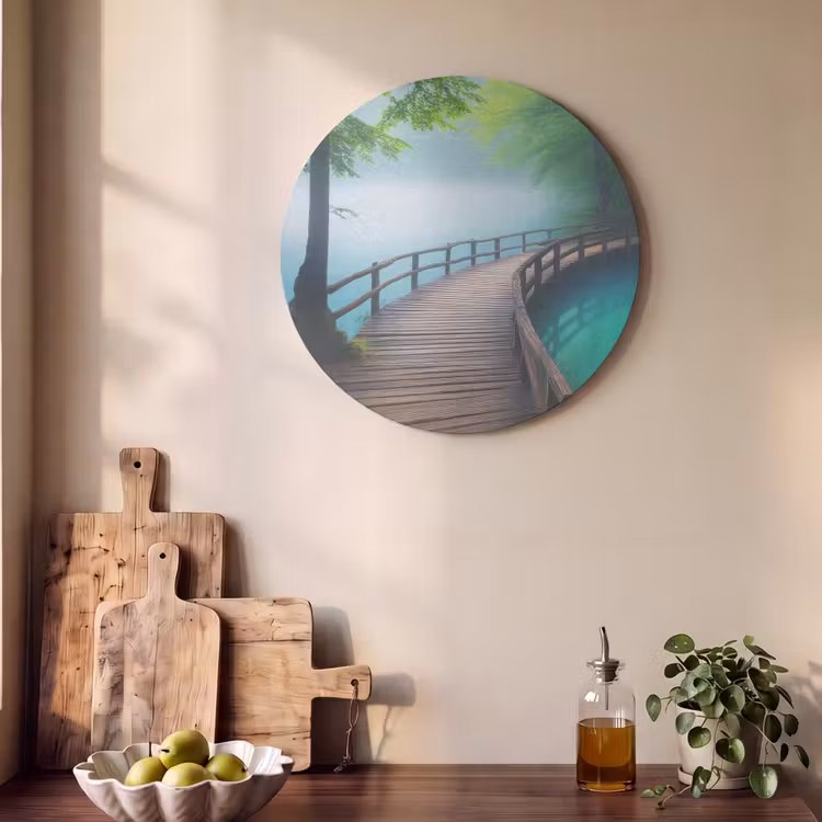 Akoestisch schilderij rond - Brug - Water - Rivier - Bos — 4