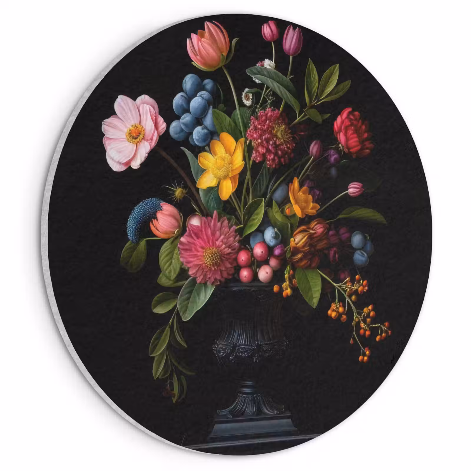 Akoestisch schilderij rond - Bloemen - Vrolijk - Vaas — 1