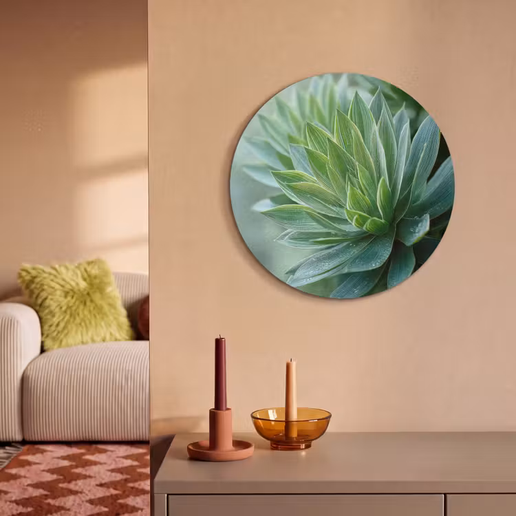 Akoestisch schilderij rond - Blad - Plant - Groen - Textuur — 3