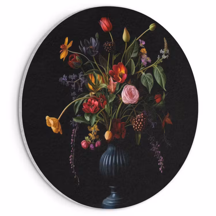 Akoestisch schilderij rond - Bloemen - Bessen - Klassiek — 1