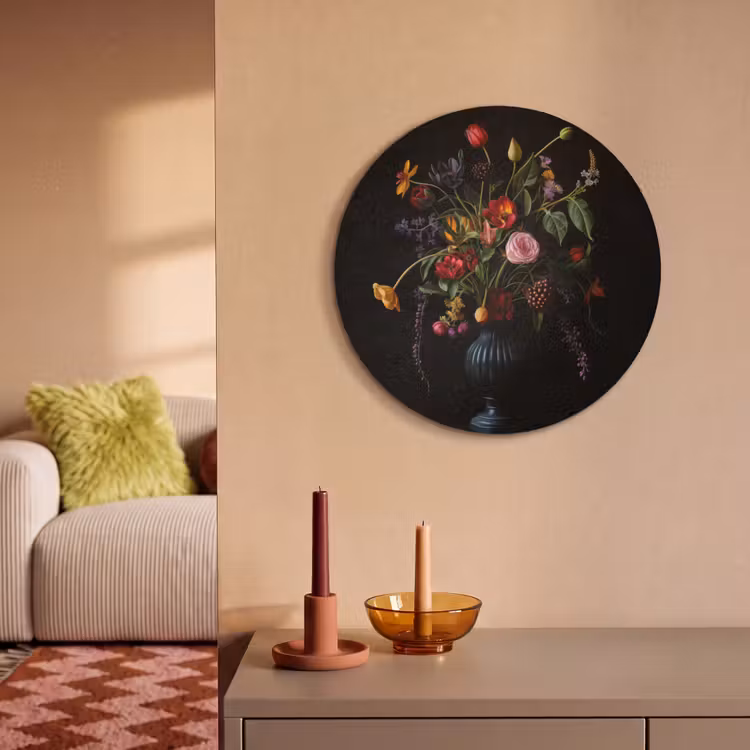 Akoestisch schilderij rond - Bloemen - Bessen - Klassiek — 3
