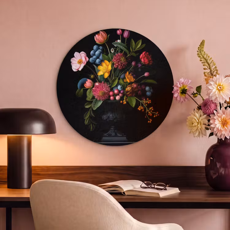 Akoestisch schilderij rond - Bloemen - Vrolijk - Vaas — 2