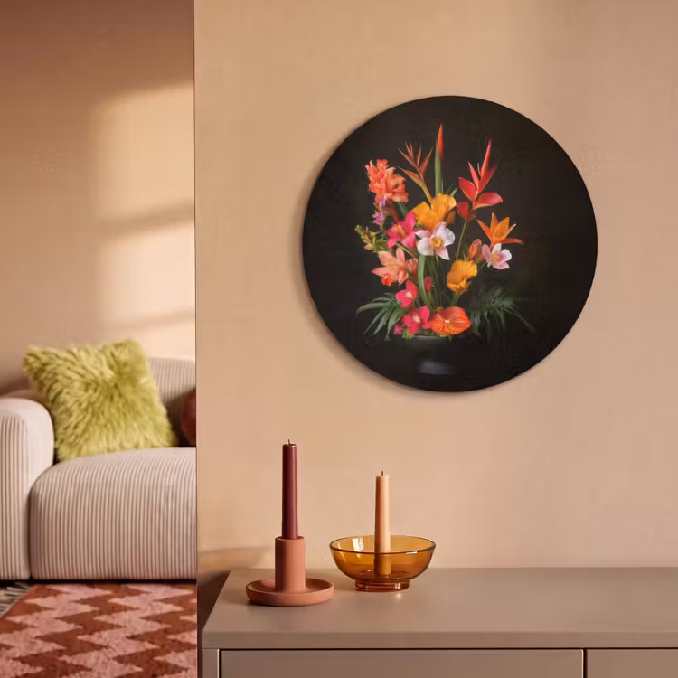Akoestisch schilderij rond - Boeket - Bloemen - Exotisch — 3