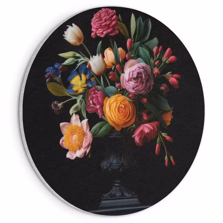 Akoestisch schilderij rond - Boeket - Romantisch - Kleurrijk — 1