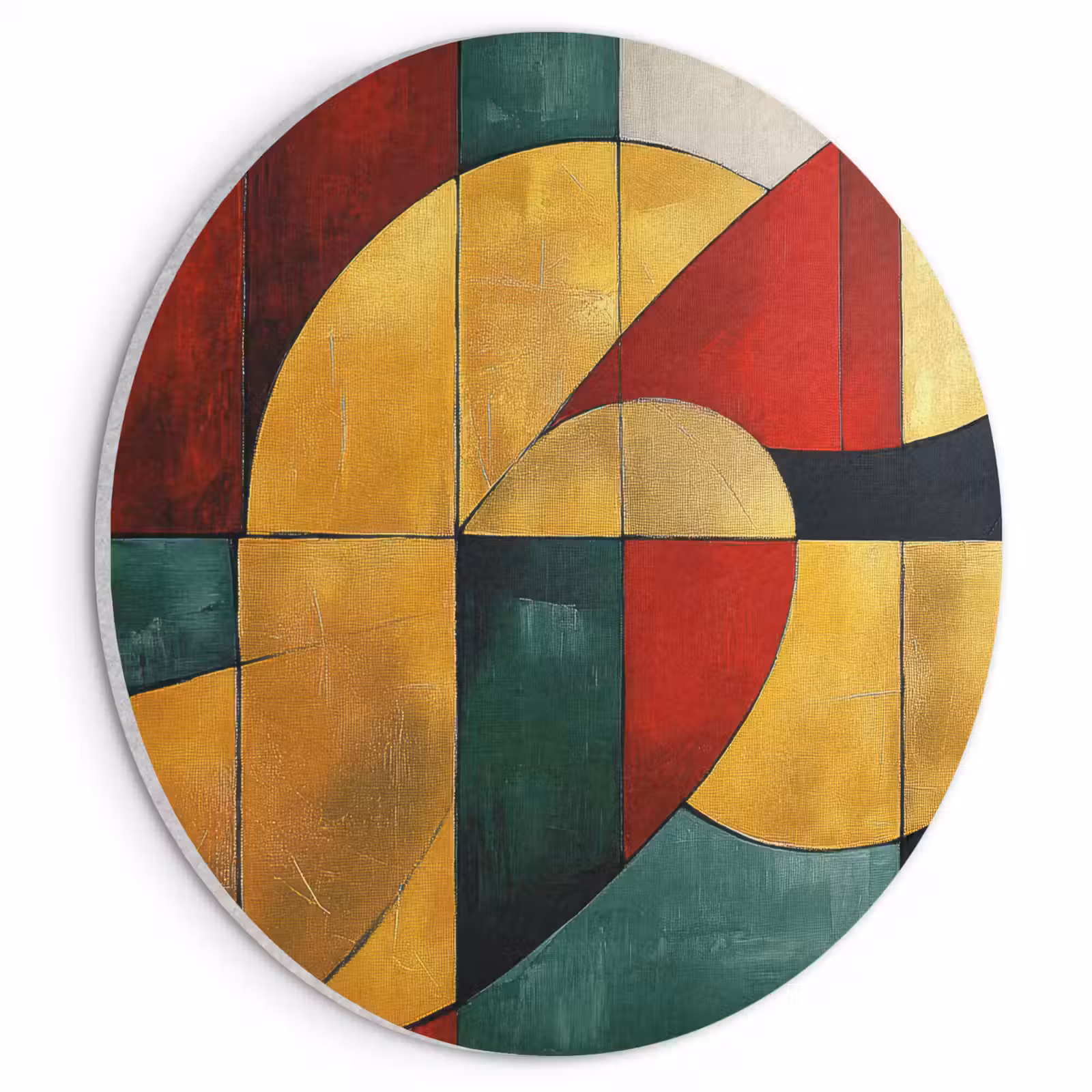Akoestisch schilderij rond - Abstract - Kerst - Goud - Rood - Groen — 1
