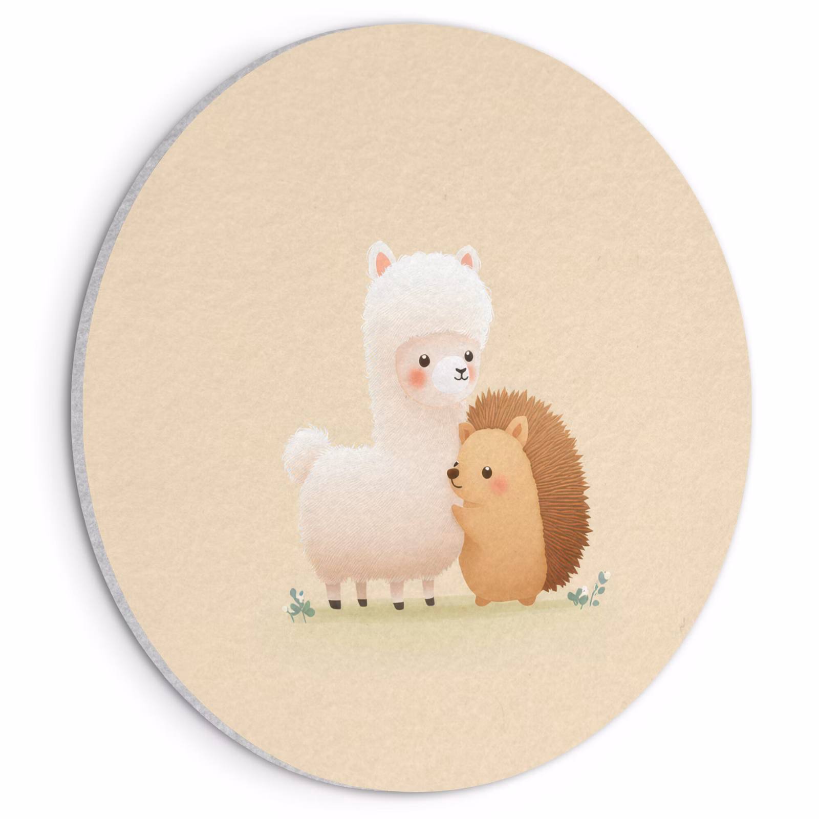 Akoestisch schilderij rond - Alpaca - Egel - Bruin - Knuffelen — 1