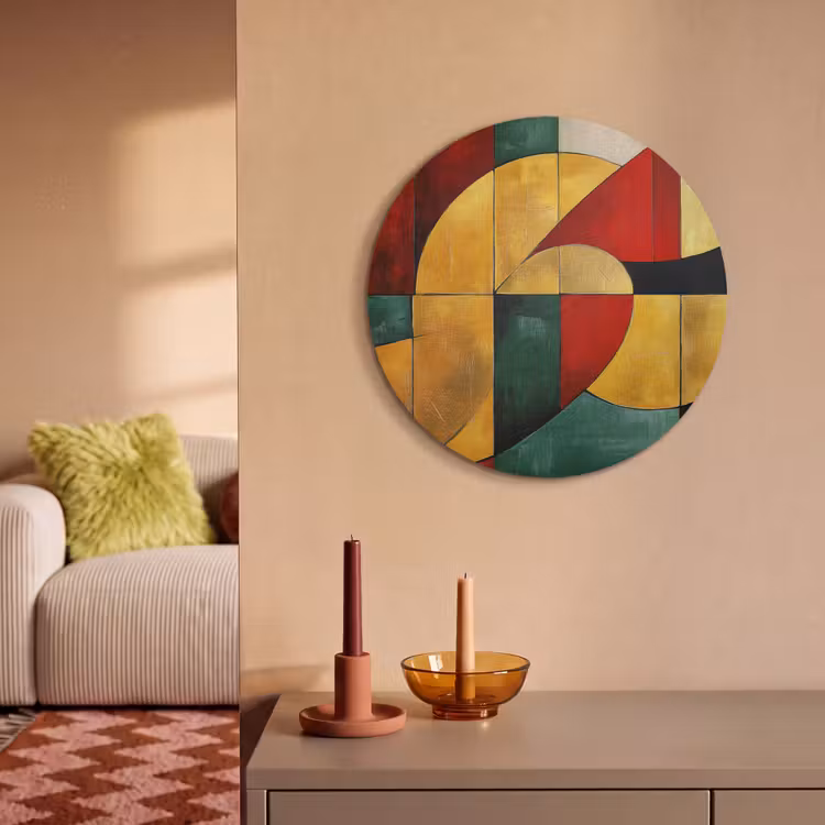 Akoestisch schilderij rond - Abstract - Kerst - Goud - Rood - Groen — 3