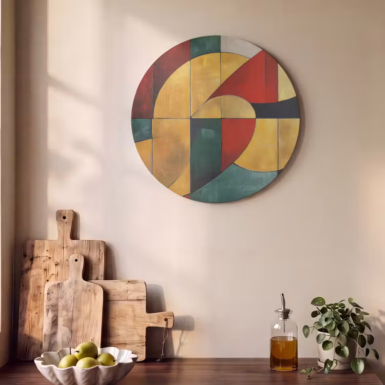 Akoestisch schilderij rond - Abstract - Kerst - Goud - Rood - Groen — 4