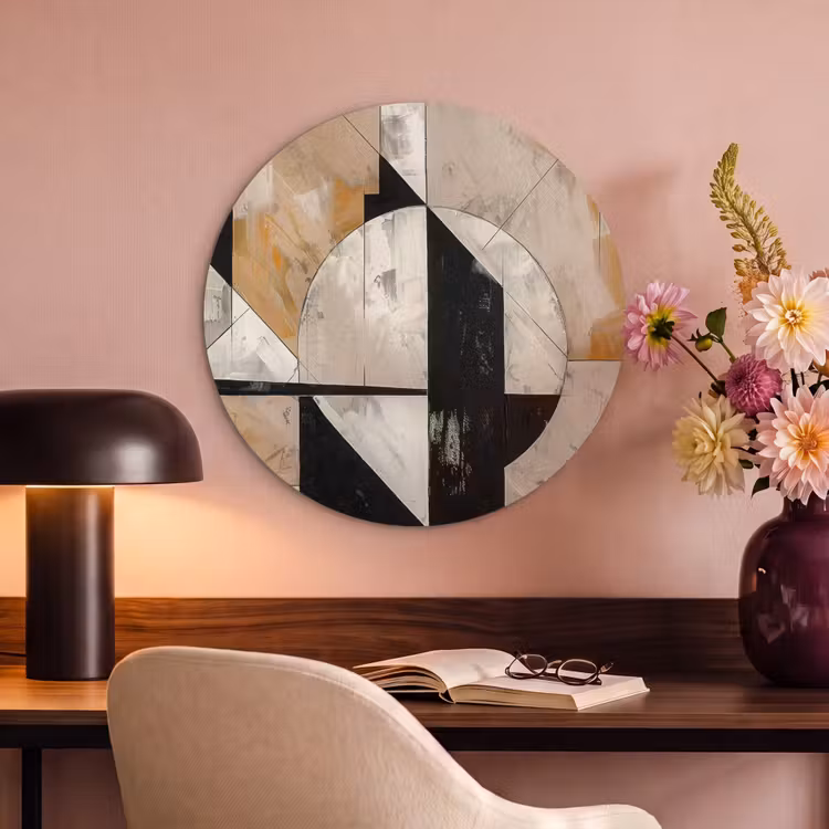 Akoestisch schilderij rond - Abstract - Modern - Geometrisch - Pastel — 2