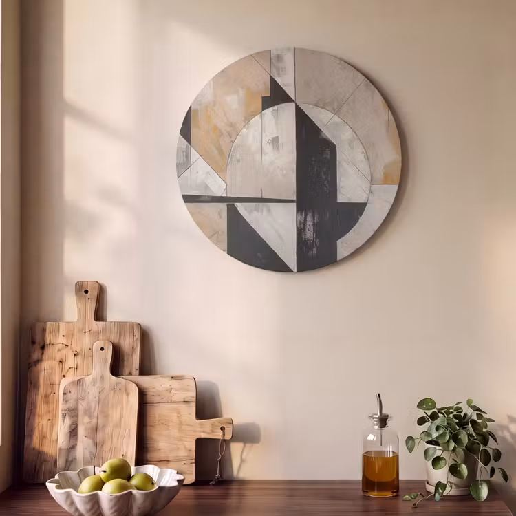 Akoestisch schilderij rond - Abstract - Modern - Geometrisch - Pastel — 4