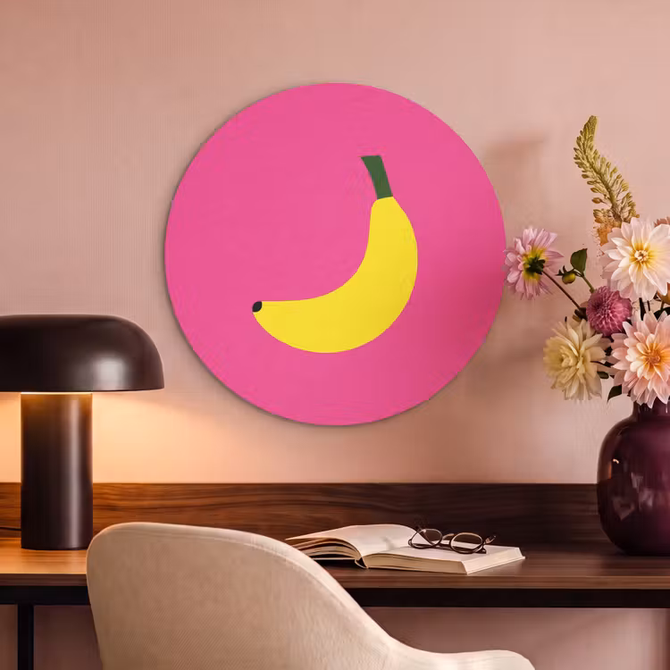 Akoestisch schilderij rond - Banaan - Geel - Fruit — 2