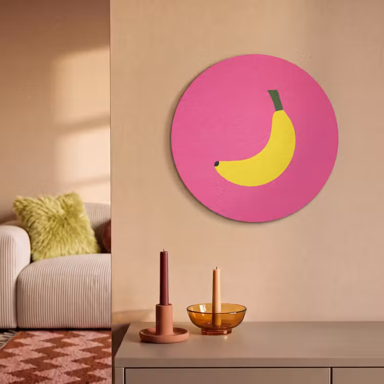 Akoestisch schilderij rond - Banaan - Geel - Fruit — 3