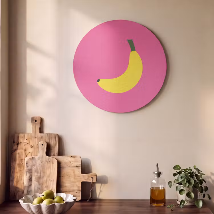 Akoestisch schilderij rond - Banaan - Geel - Fruit — 4