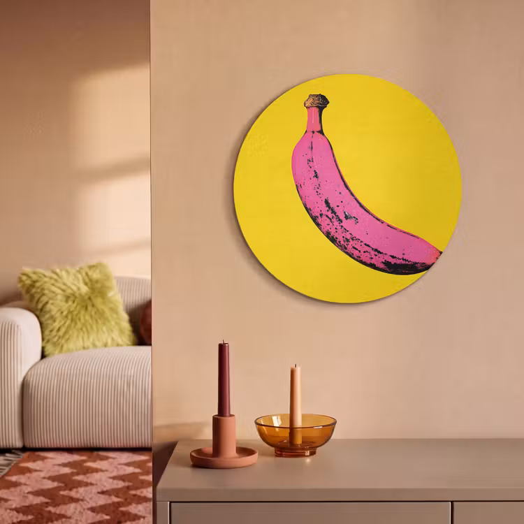Akoestisch schilderij rond - Banaan - Grafisch - Geel — 3