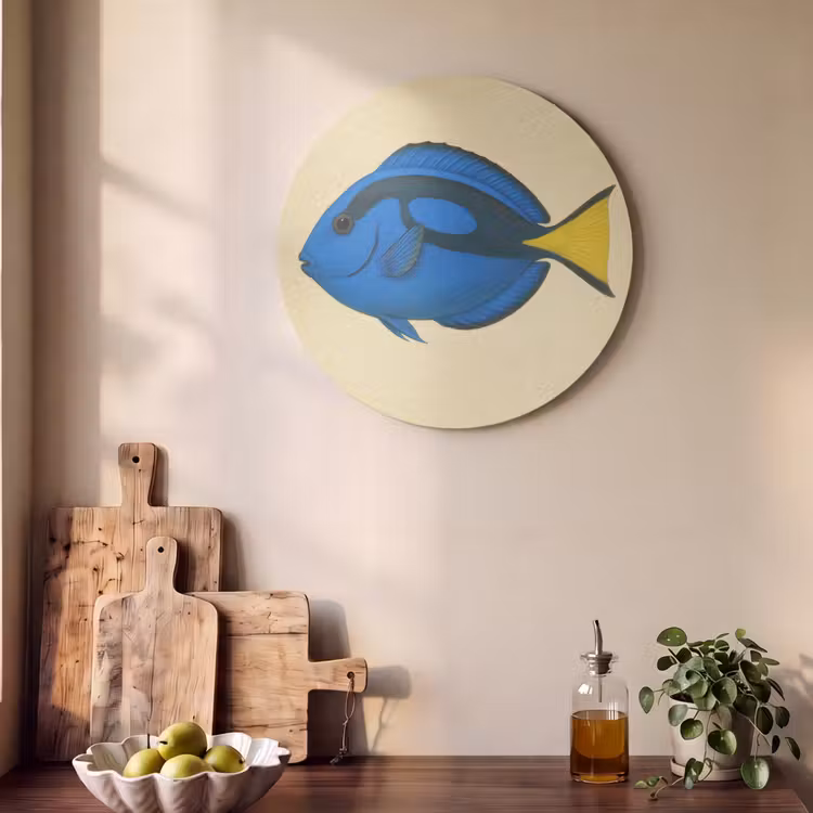 Akoestisch schilderij rond - Blauw - Dory - Vis - Staartvin — 4