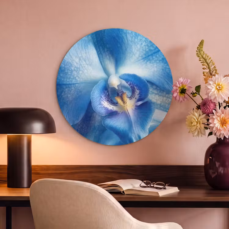 Akoestisch schilderij rond - Blauw - Orchidee - Elegeant — 2