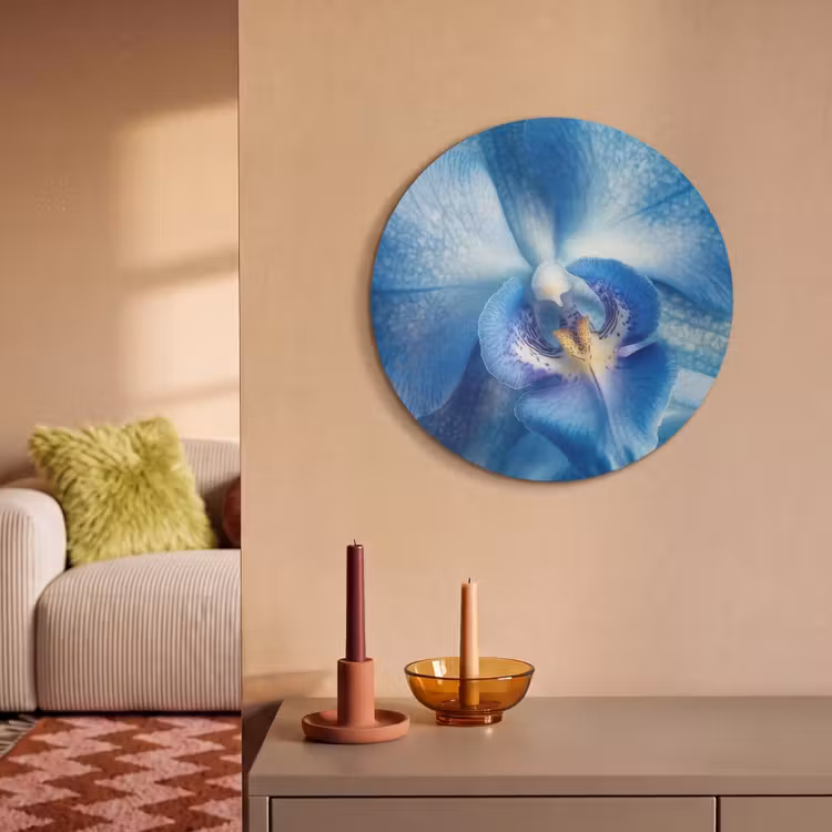Akoestisch schilderij rond - Blauw - Orchidee - Elegeant — 3