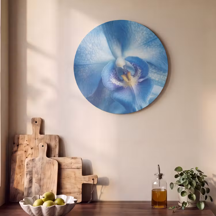 Akoestisch schilderij rond - Blauw - Orchidee - Elegeant — 4