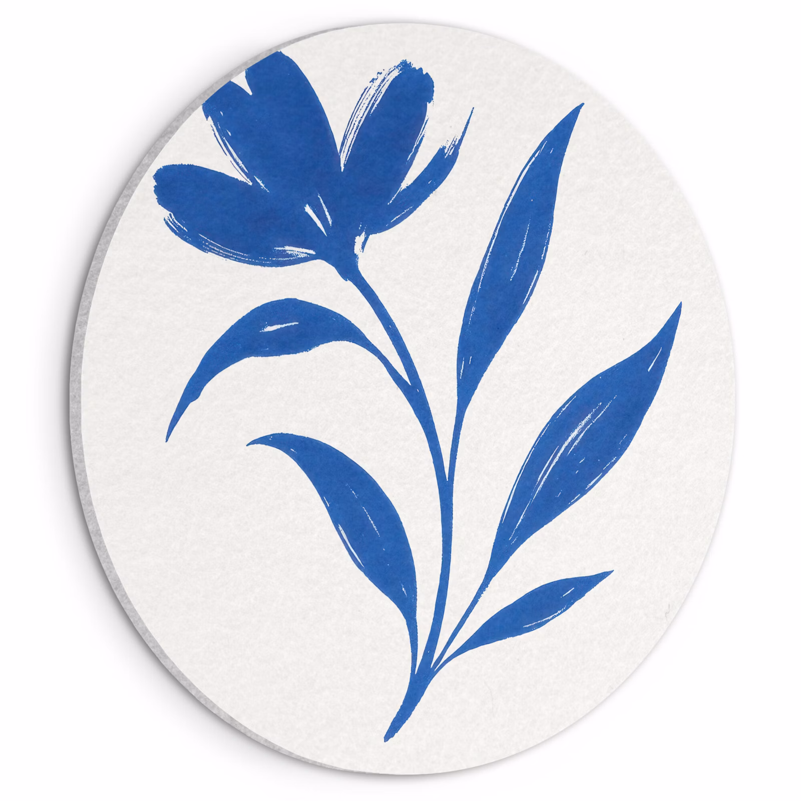 Akoestisch schilderij rond - Bloem - Blaadjes - Minimalistisch - Blauw — 1