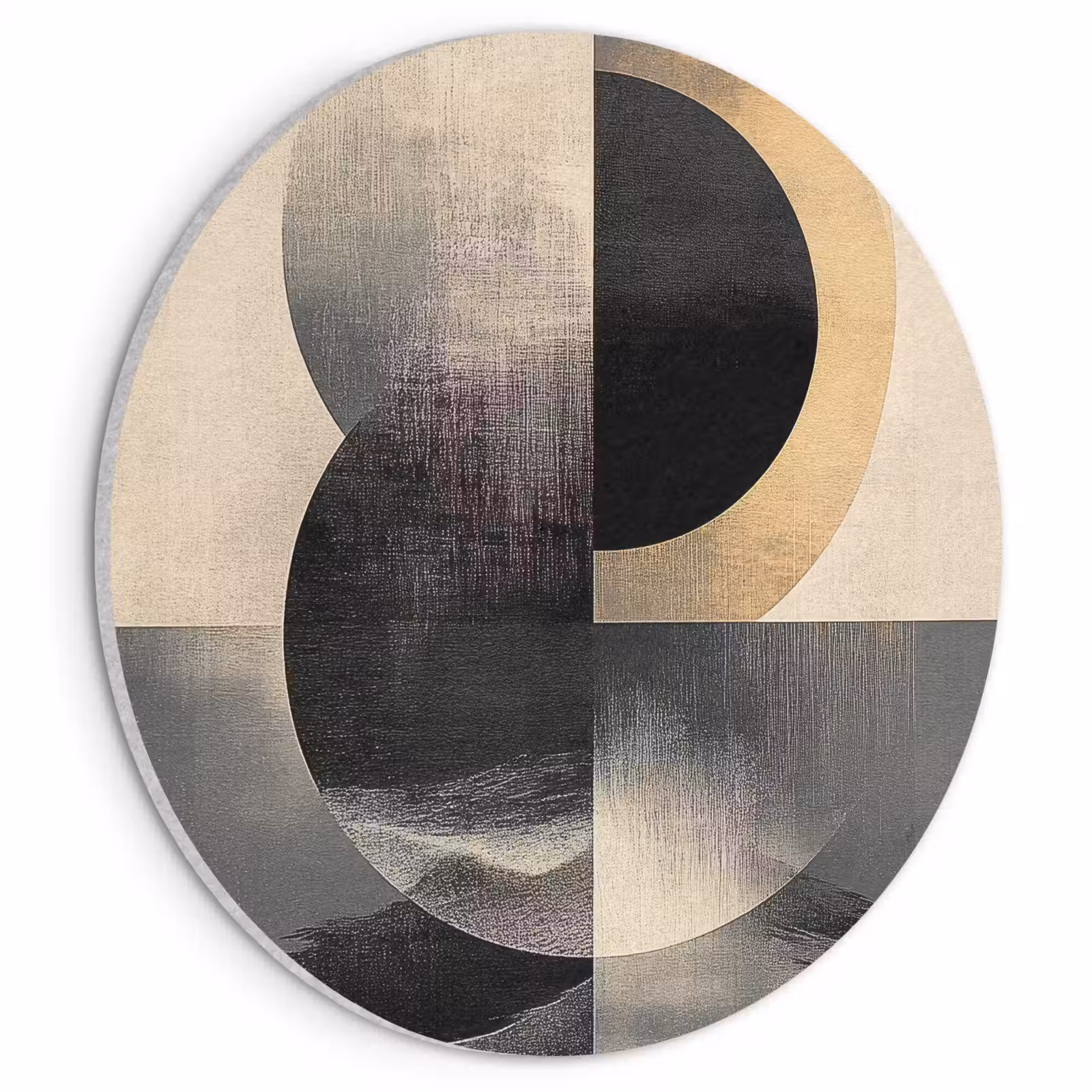 Akoestisch schilderij rond - Cirkels - Schaduw - Abstract — 1