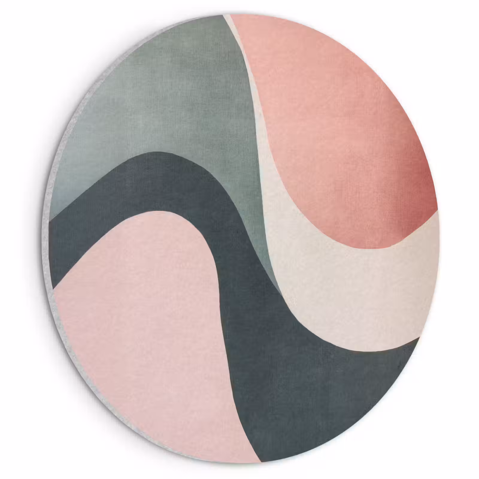 Akoestisch schilderij rond - Abstract - Golven - Sierlijk - Roze — 1