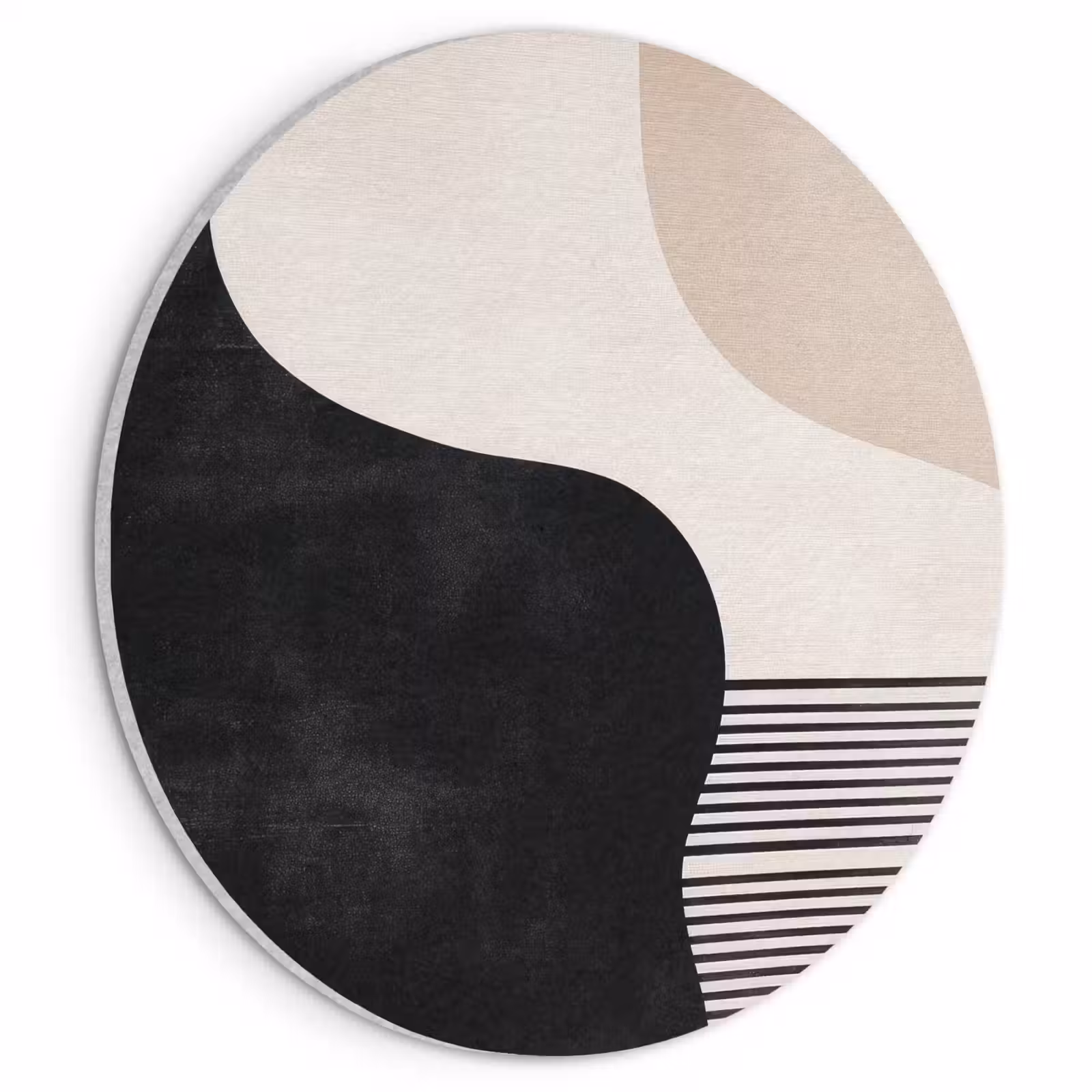 Akoestisch schilderij rond - Abstract - Japandi - Beige - Modern — 1