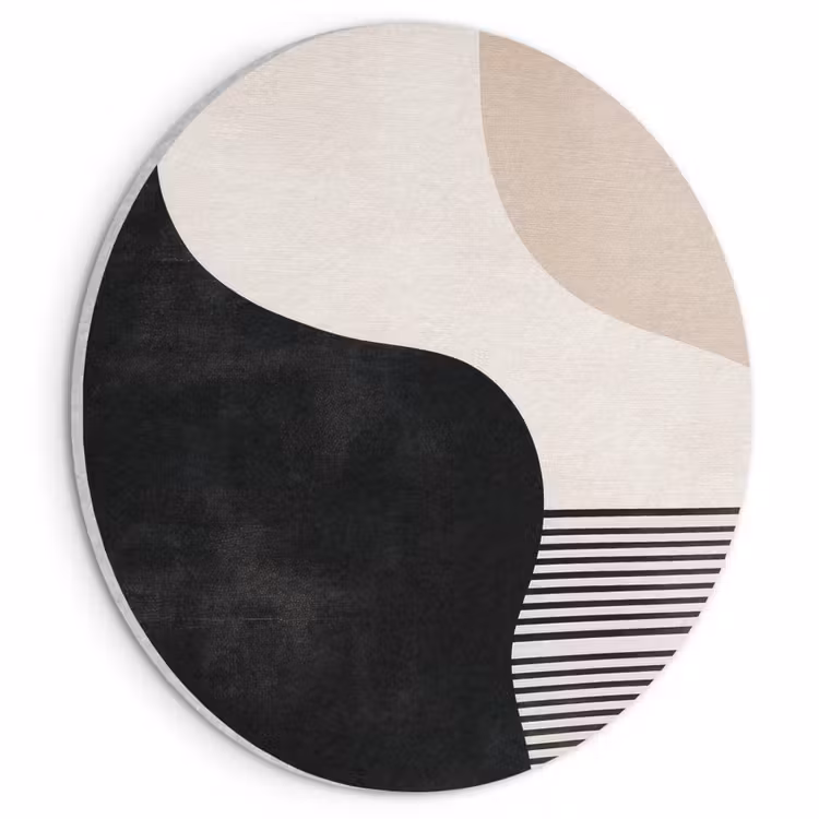 Akoestisch schilderij rond - Abstract - Japandi - Beige - Modern — 1