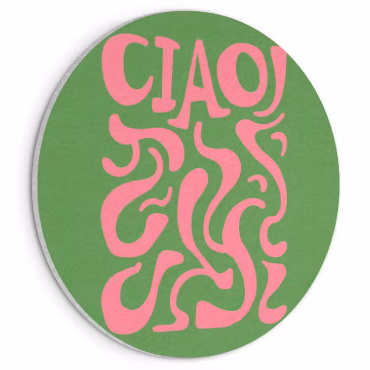 Akoestisch schilderij rond - Abstract - Roze - Ciao - Vormen — 1