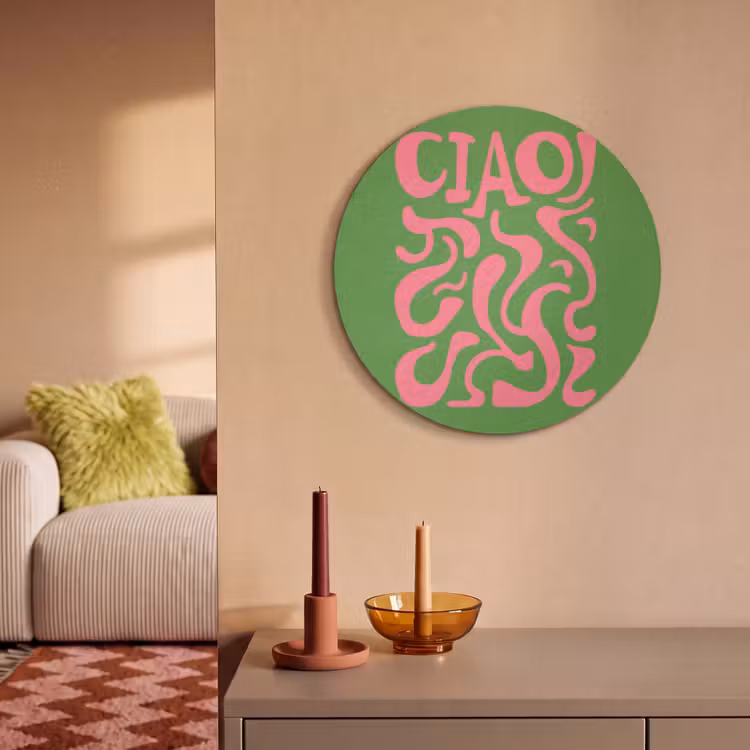 Akoestisch schilderij rond - Abstract - Roze - Ciao - Vormen — 3
